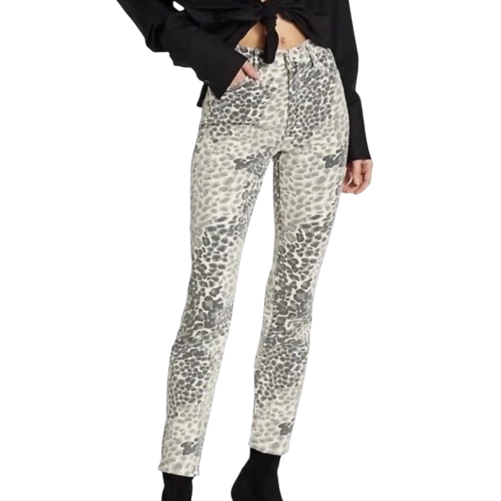 MOTHER DENIM Mid-Rise Dazzler Shadow Leopard Ankle Jean Size 24